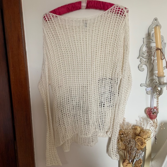 Vintage y2k Monoreno crochet mesh knit sweater top - Picture 4 of 4